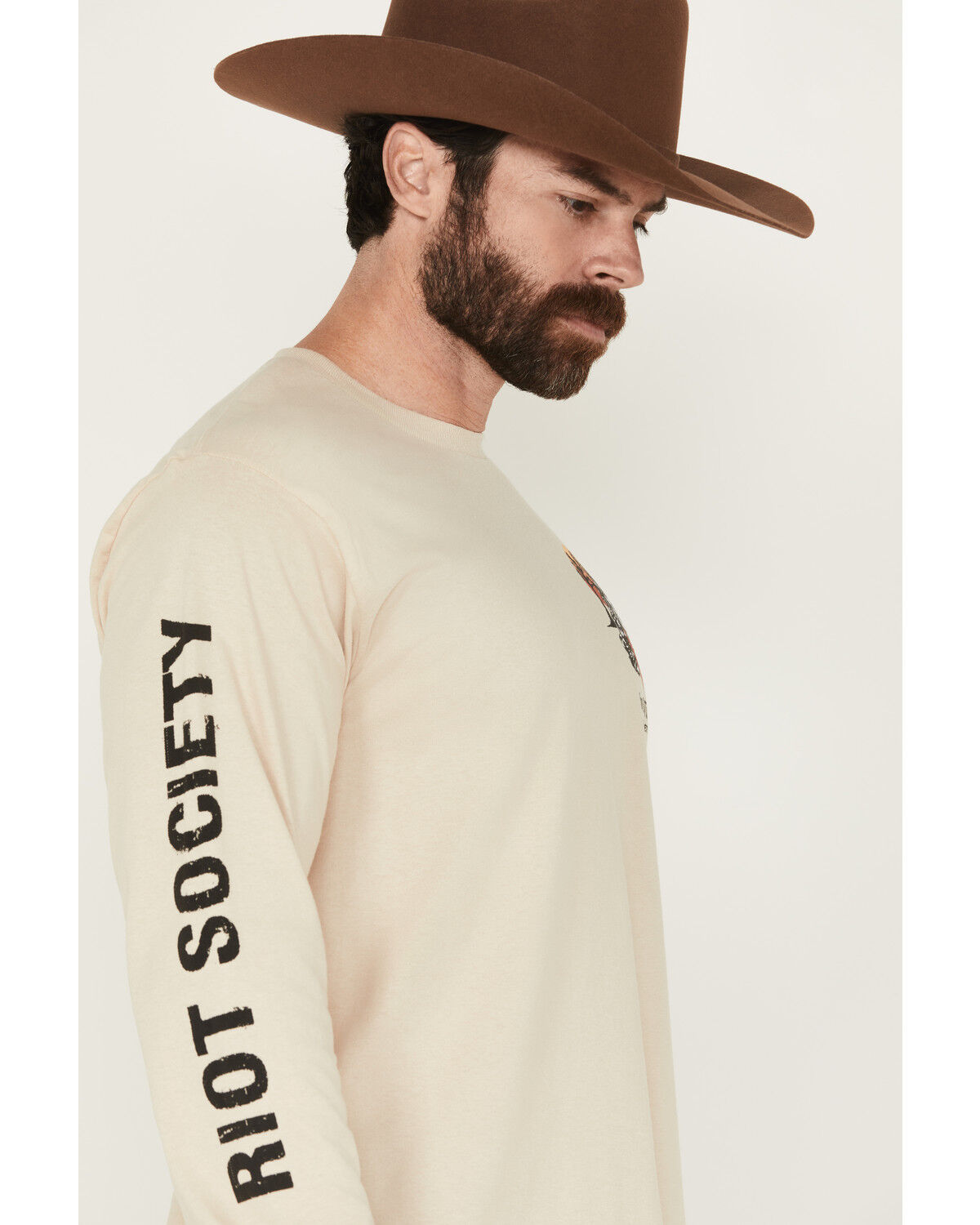 Riot Society Men's Out Of Time Cowgirl Long Sleeve Graphic T-Shirt