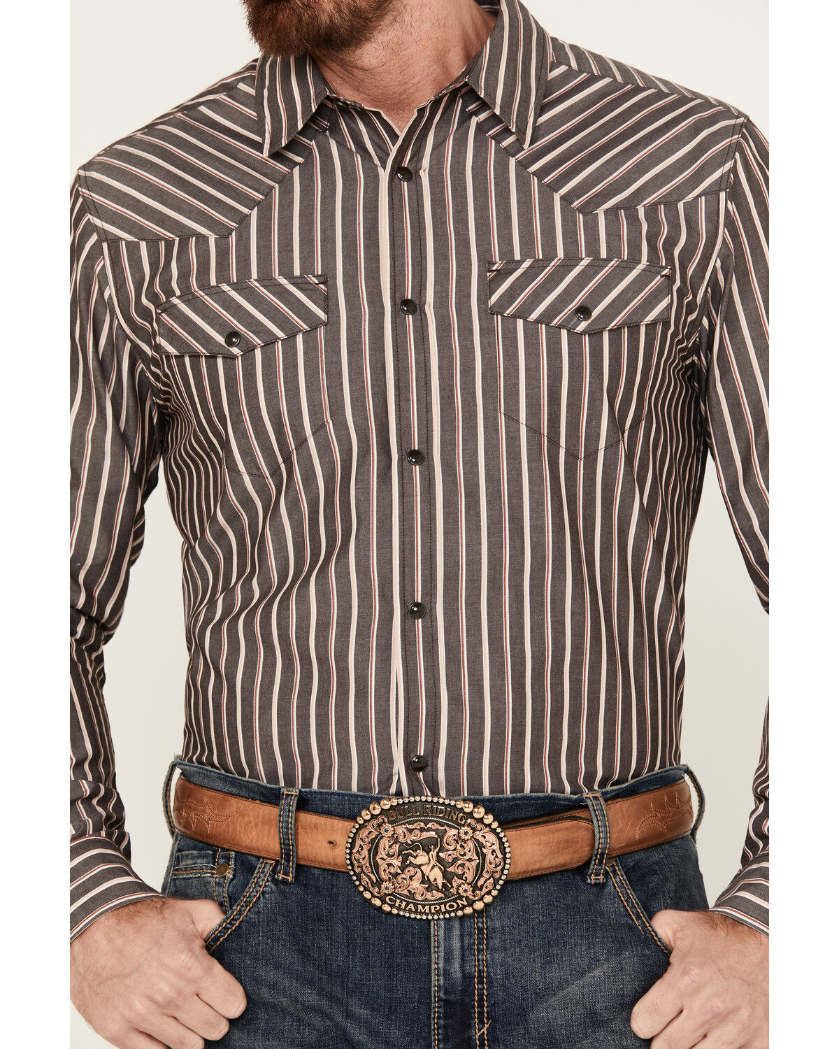 Gibson Trading Co. Men's Salute Striped Long Sleeve Snap Western Shirt