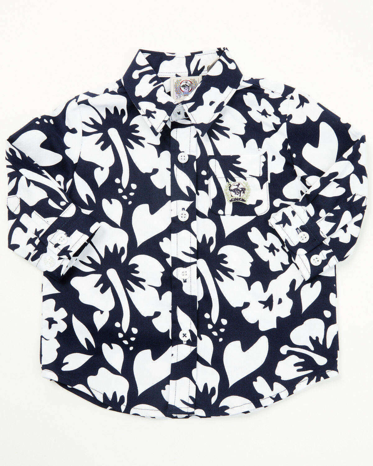 Cinch Infant Boys' Floral Print Long Sleeve Button-Down Western Shirt