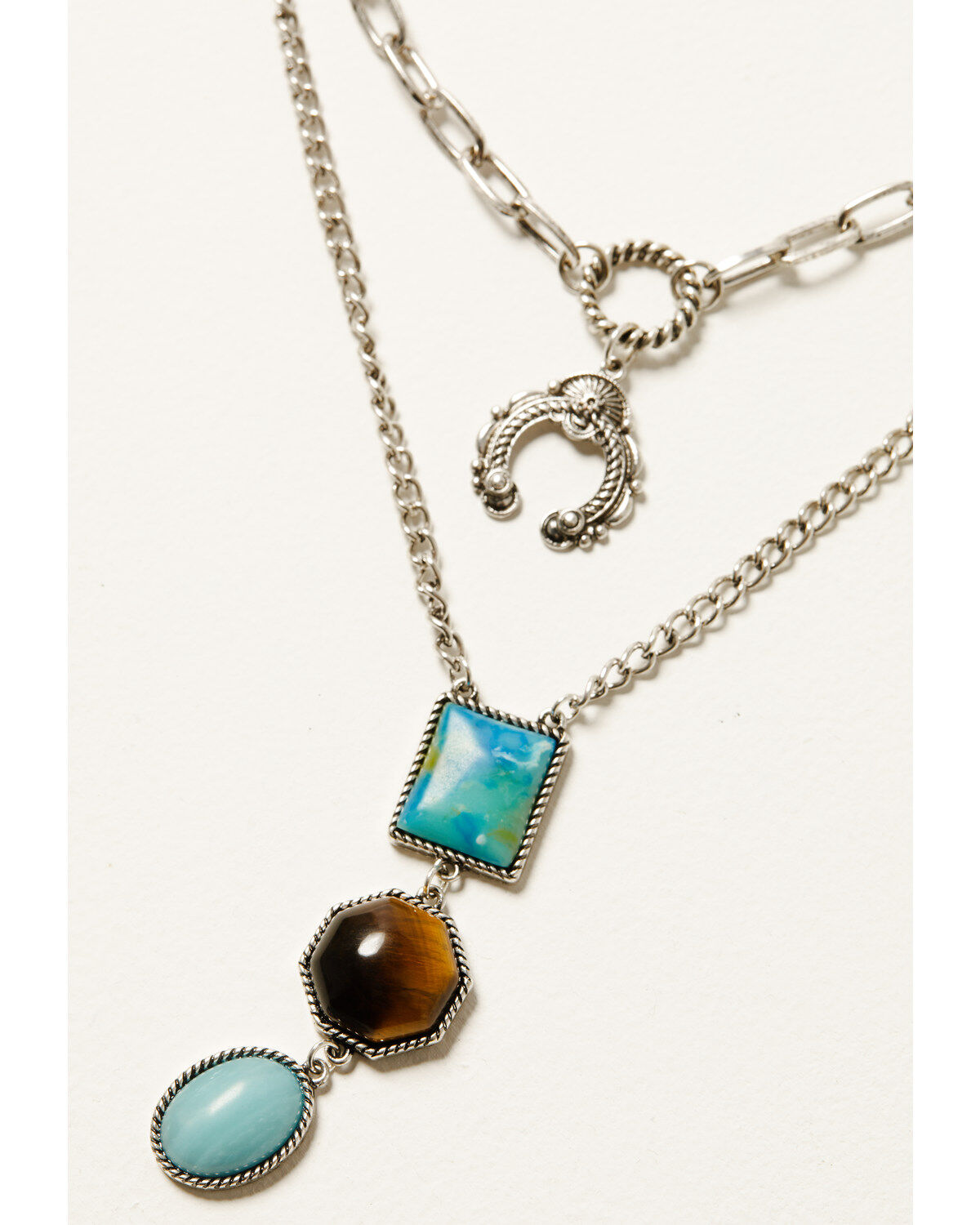 Shyanne Women's Juniper Sky Tri-Gem Necklace Set - 2 Piece