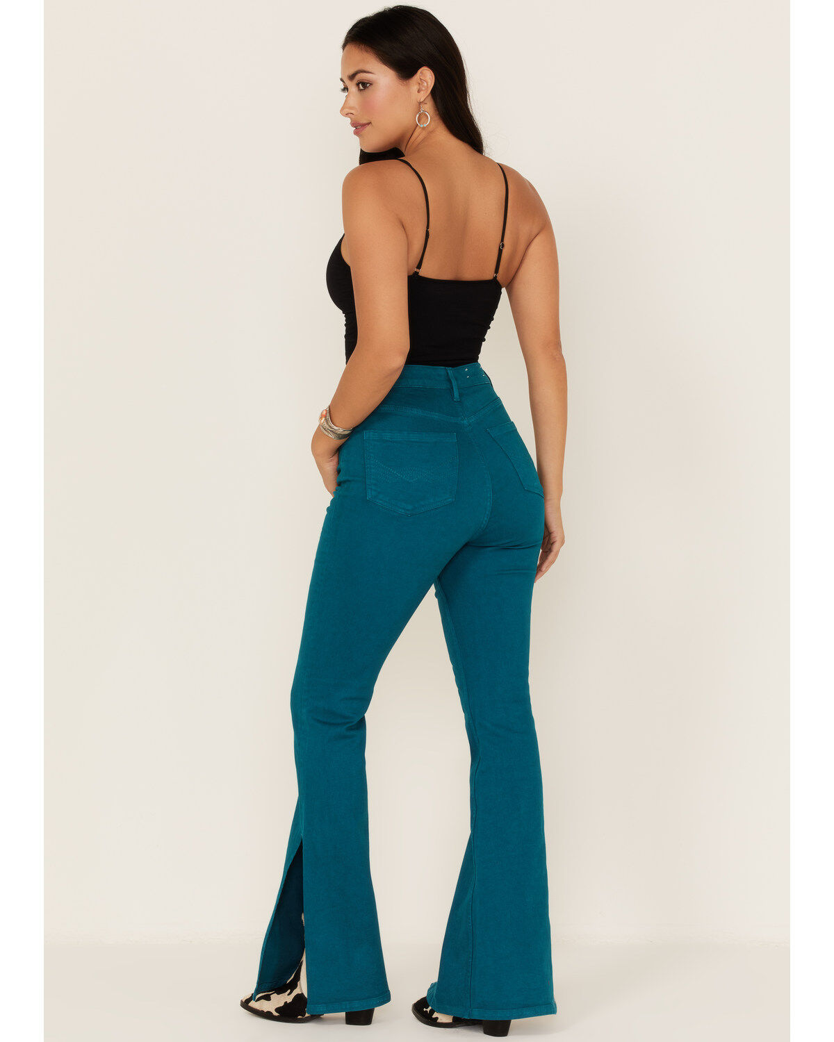 Idyllwind Women's Mid Rise Split Flare Denim Jeans