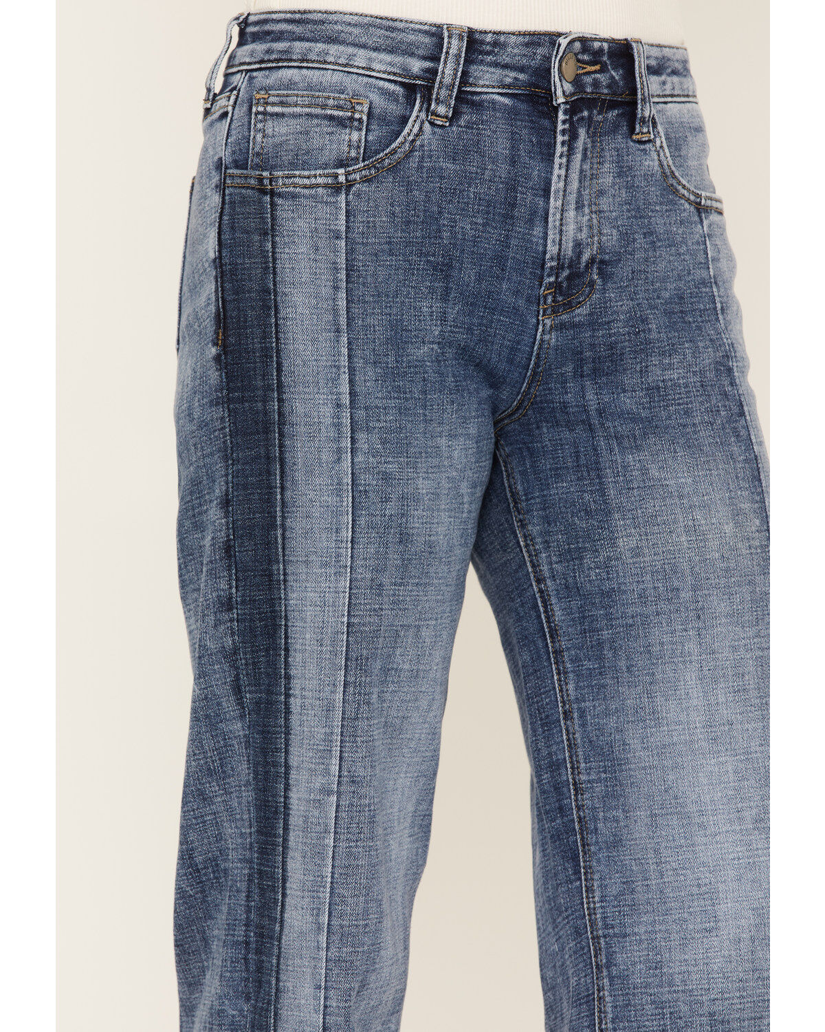 Billy T Women's Medium Wash Mid Rise Wide Flare Jeans