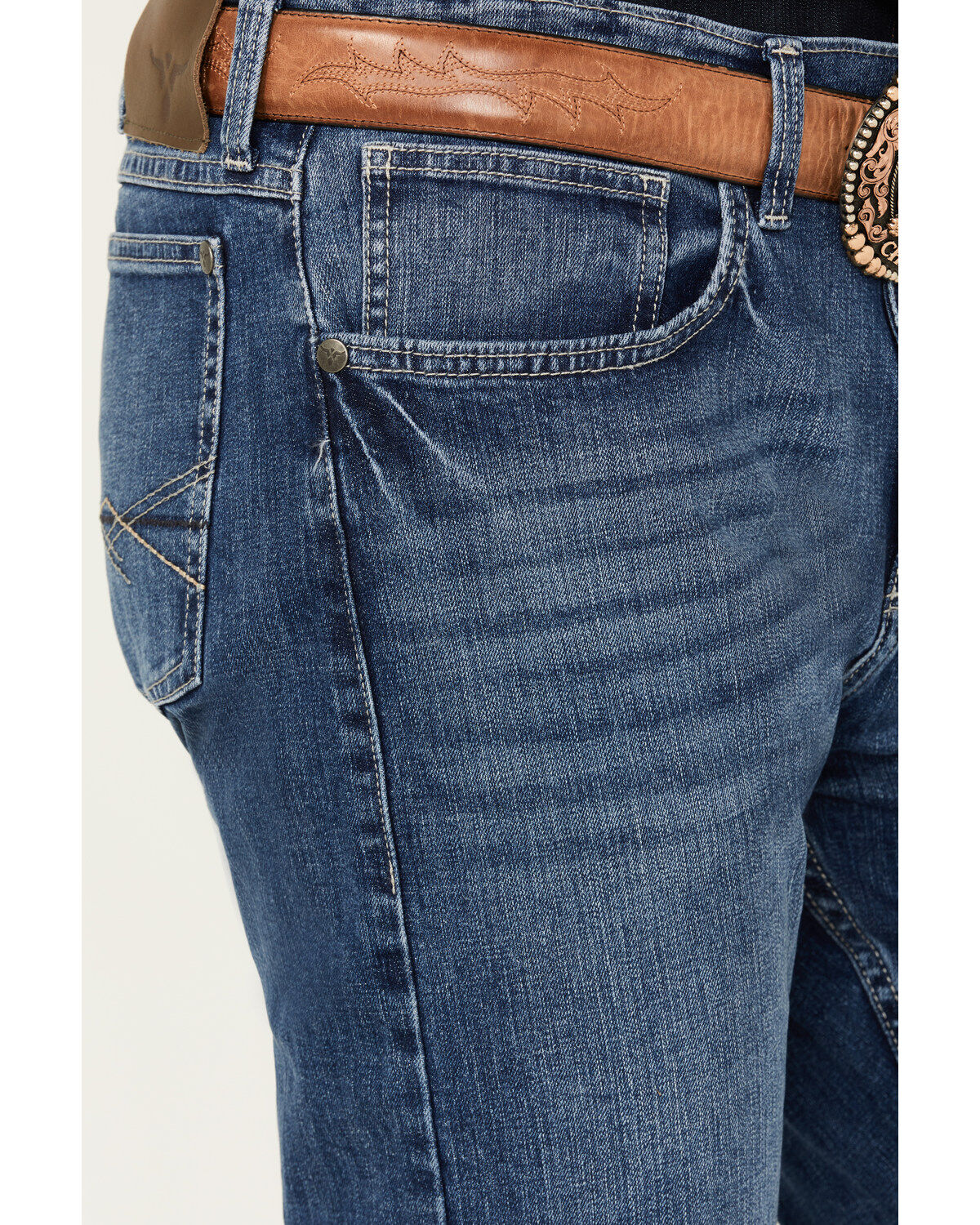 Wrangler Men's 20X Sorrel Medium Wash Vintage Bootcut Stretch Denim Jeans