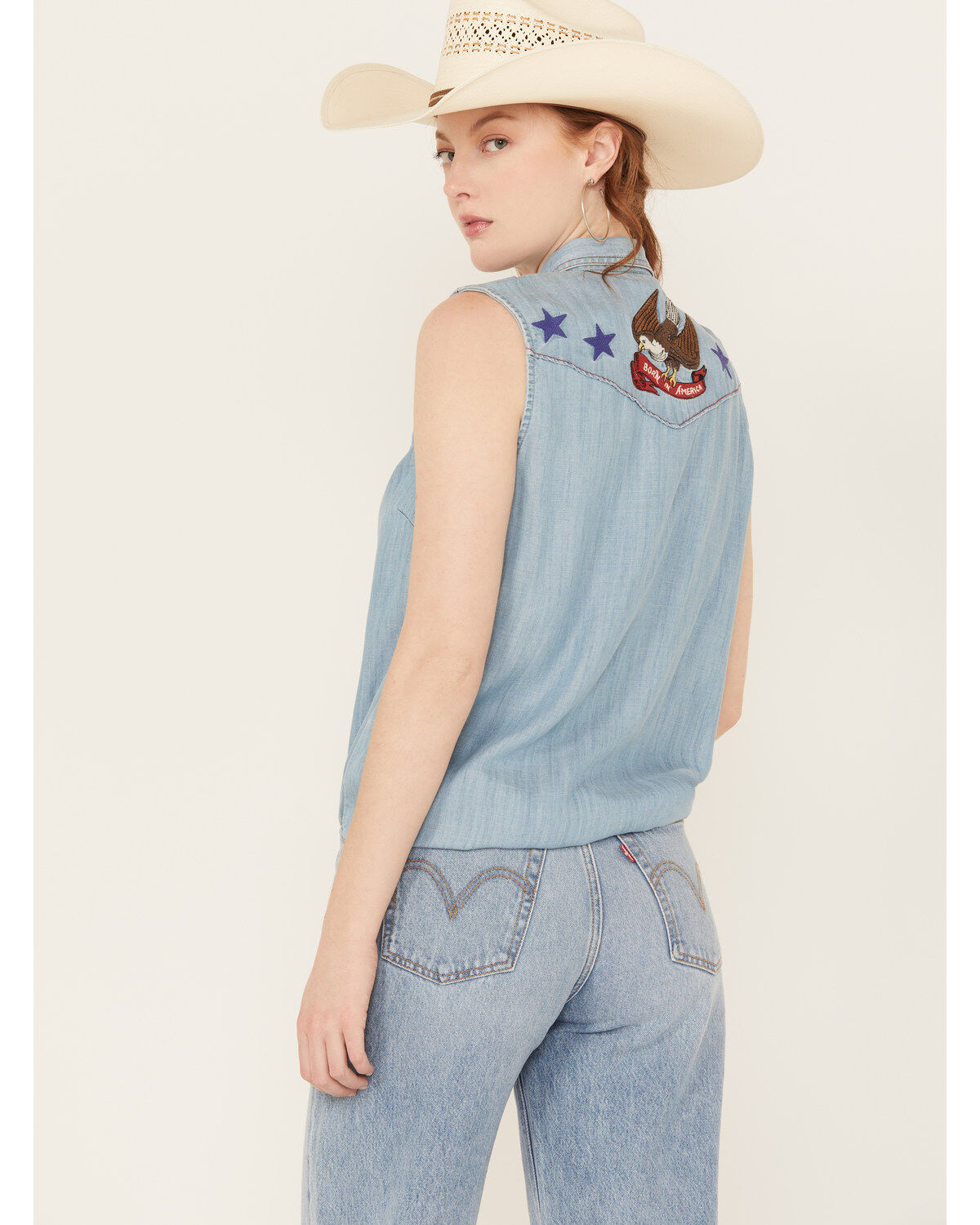 Ariat Women's Liberty Embroidered Button Down Sleeveless Top