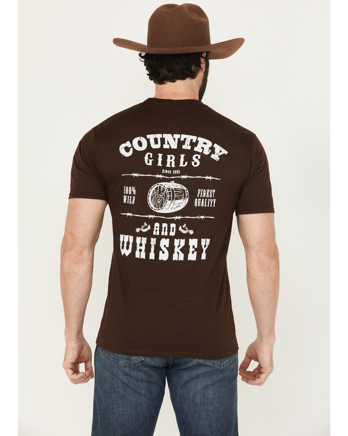 Cowboy Hardware Men's Country Girls and Whiskey Short Sleeve Graphic T-Shirt