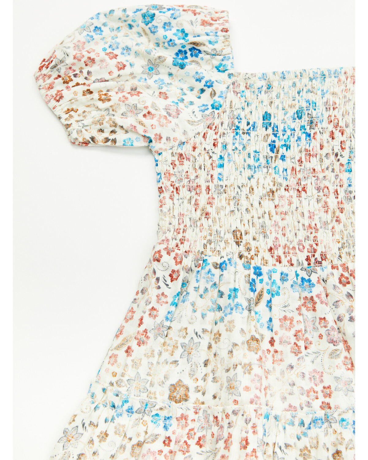 Shyanne Toddler Girls' Floral Print Puff Short Sleeve Midi Dress