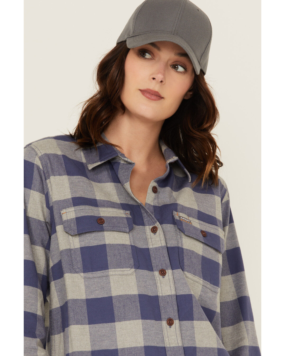 Ariat Women's Rebar Tunic Long Sleeve Button-Down Flannel Work Shirt