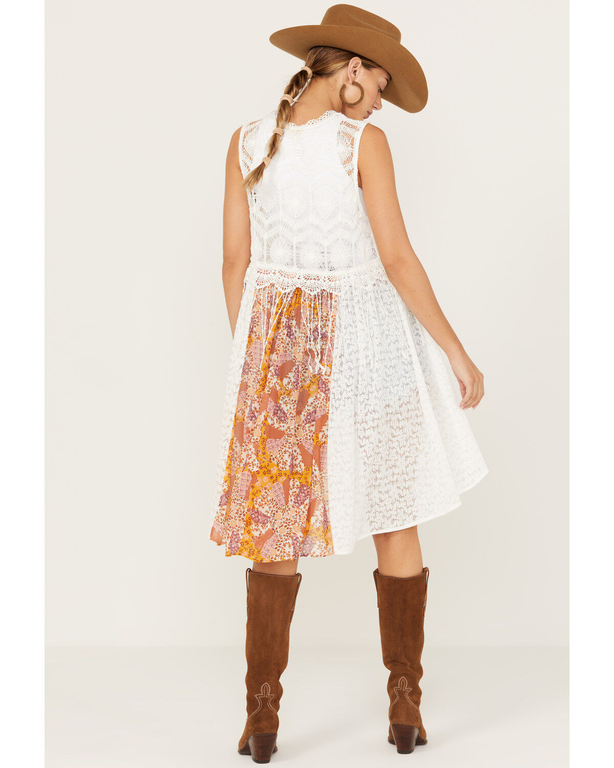 Miss Me Women's Ditzy Floral Crochet Lace Vest