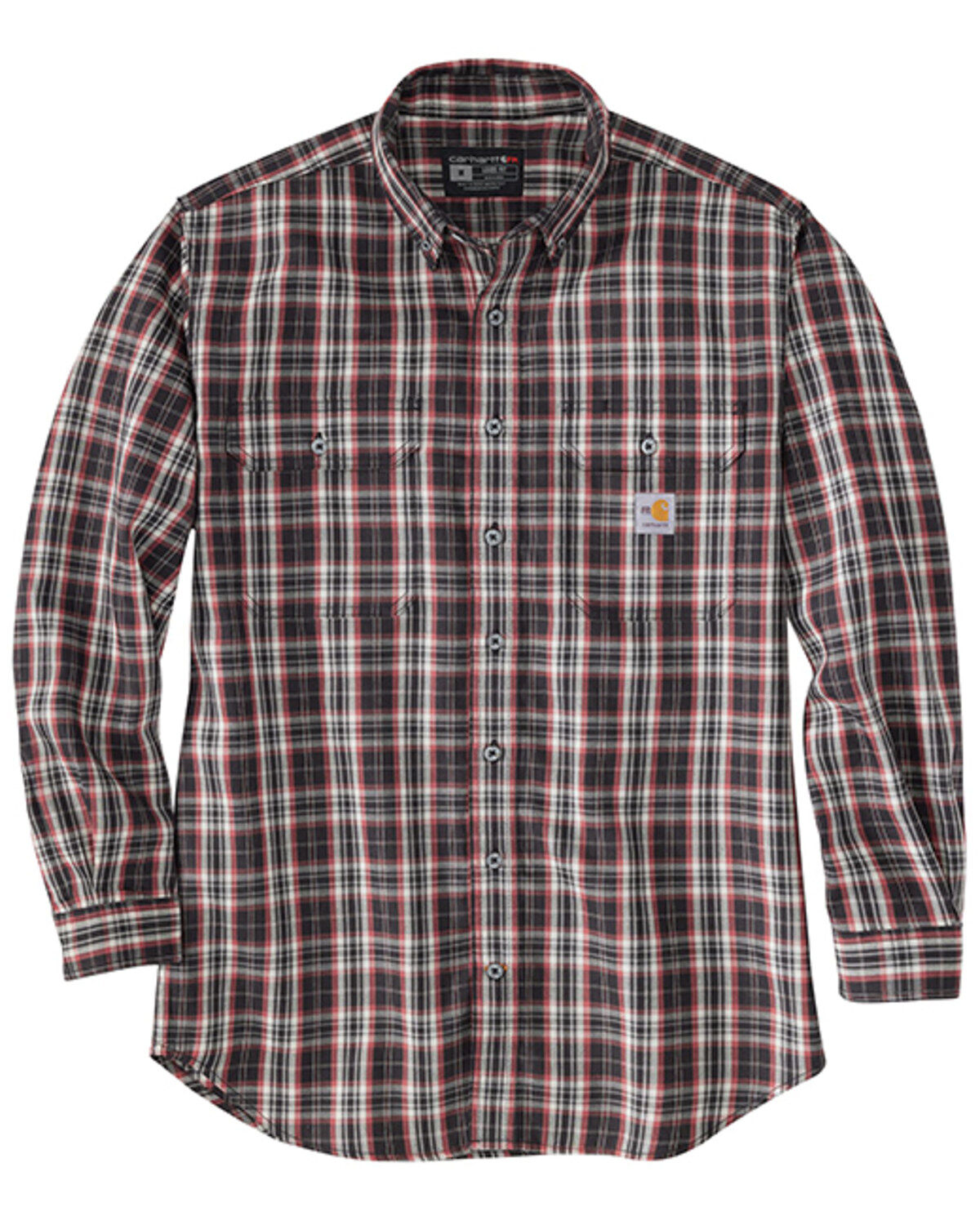 Carhartt Men's Flame Resistant Force Rugged FleX™ Plaid Long Sleeve Button-Down Western Work Shirt