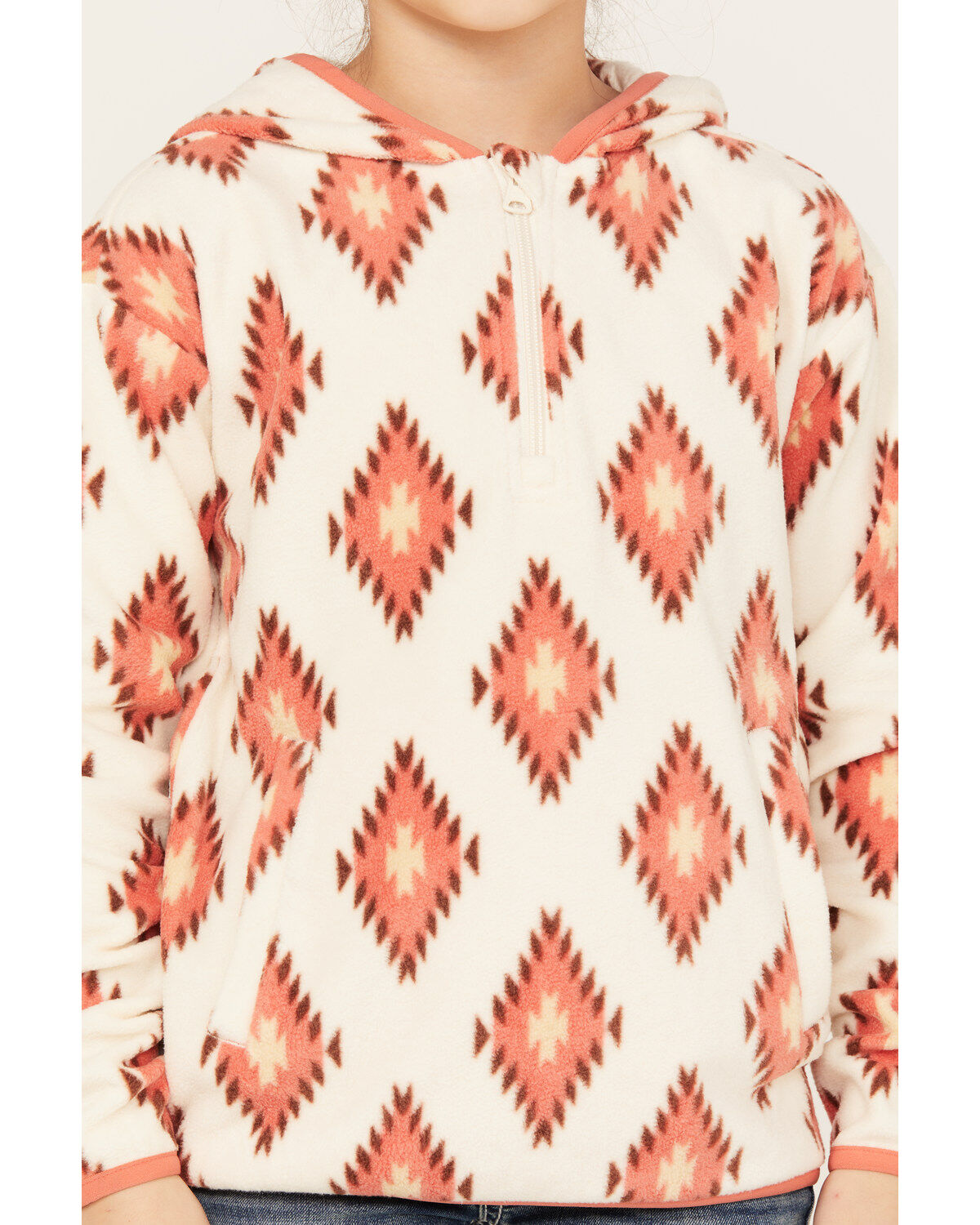 Shyanne Girls' Southwestern Printed Polar Fleece Hooded Pullover