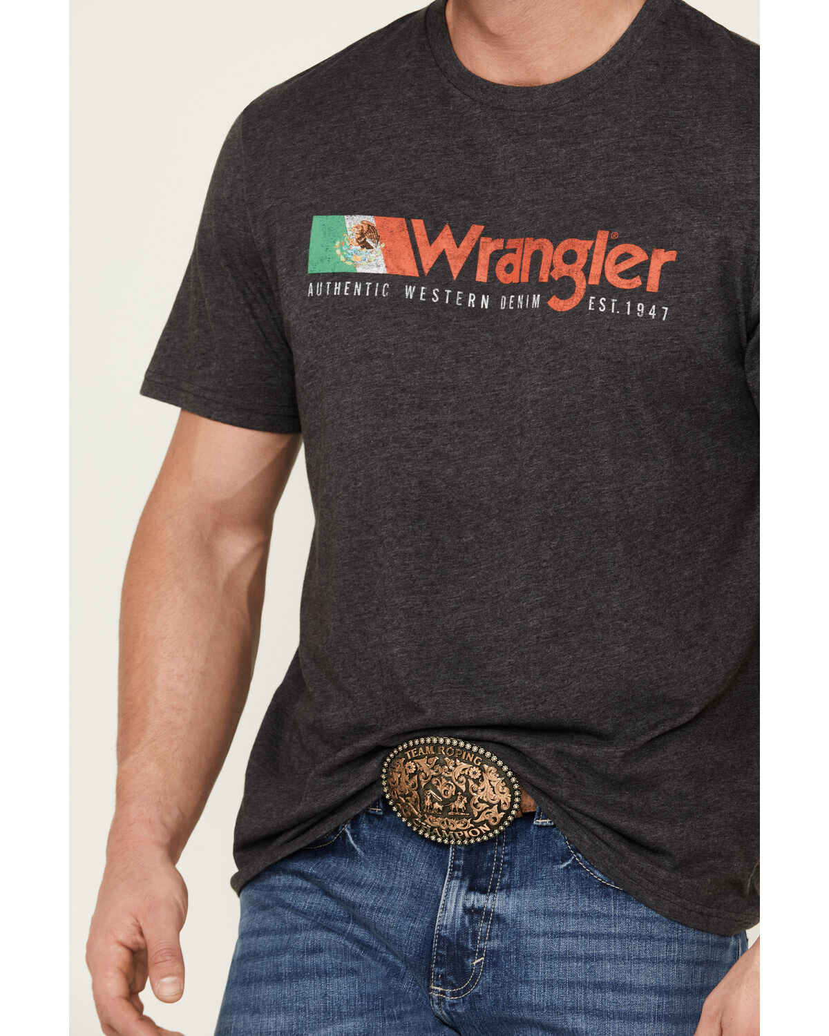 Wrangler Men's Mexico Flag Logo Short Sleeve Graphic Print T-Shirt