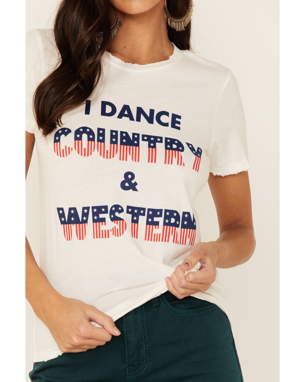 Bandit Women's White I Dance Country & Western Graphic Tee