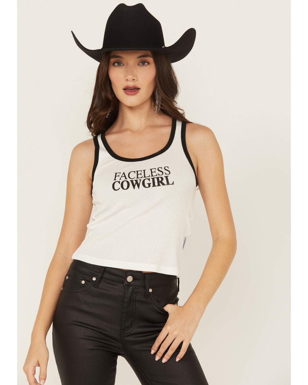 Wonderwest Women's Faceless Cowgirl Baby Rib Tank