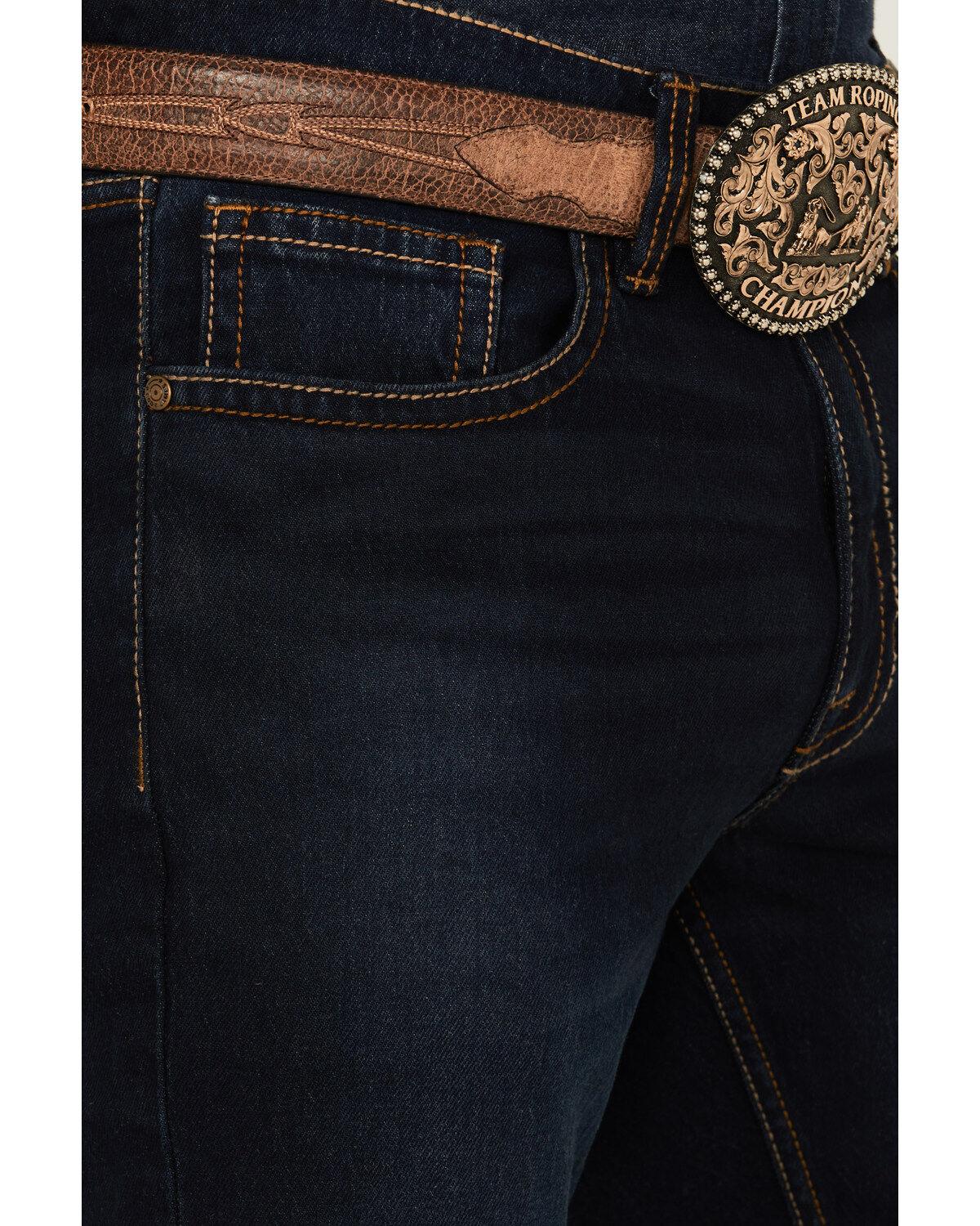 Cody James Men's Dark Wash Bay Roan Slim Straight Stretch Denim Jeans
