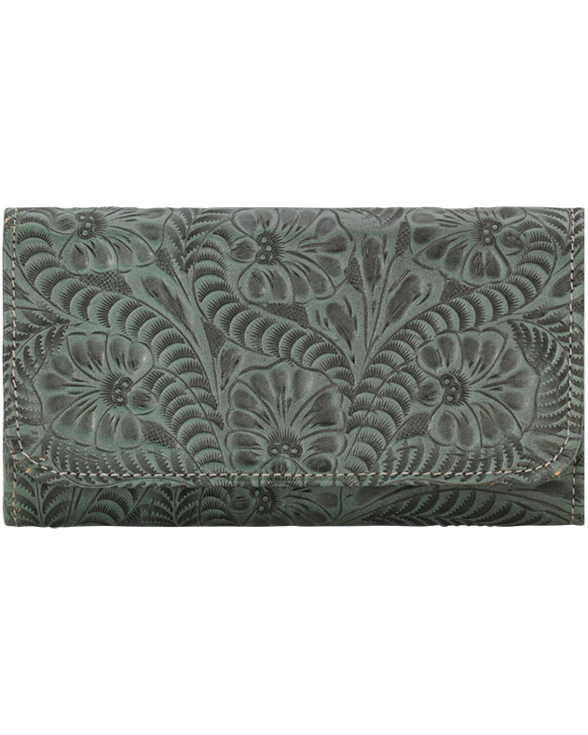 American West Women's Tooled Tri-Fold Wallet