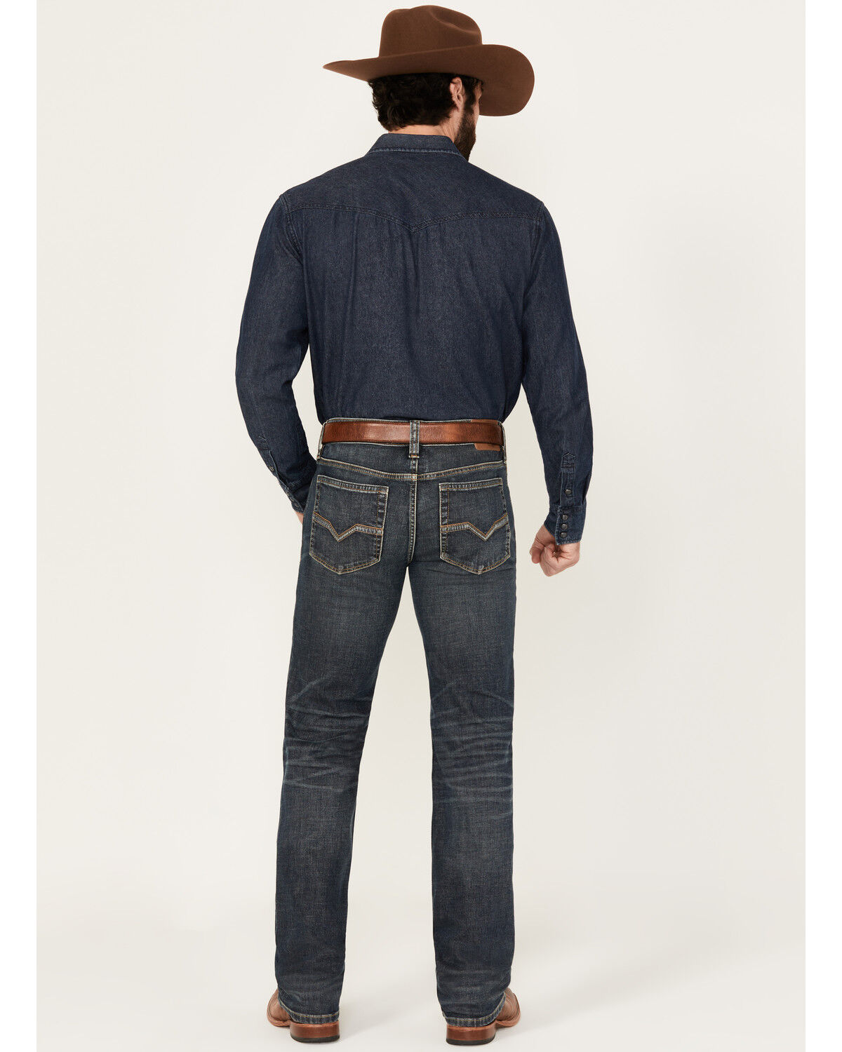 Moonshine Spirit Men's Pantera Dark Wash Slim Straight Stretch Denim Jeans