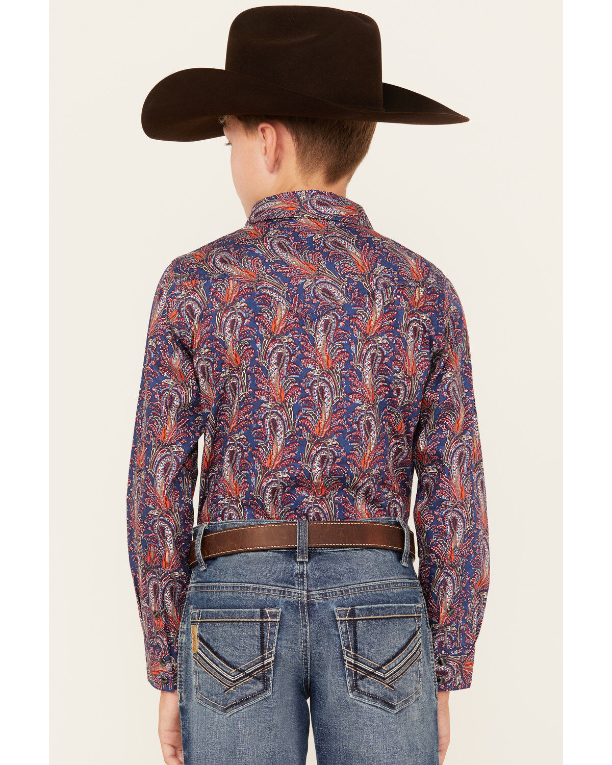 Cody James Boys' Jefferson Printed Long Sleeve Snap Western Shirt