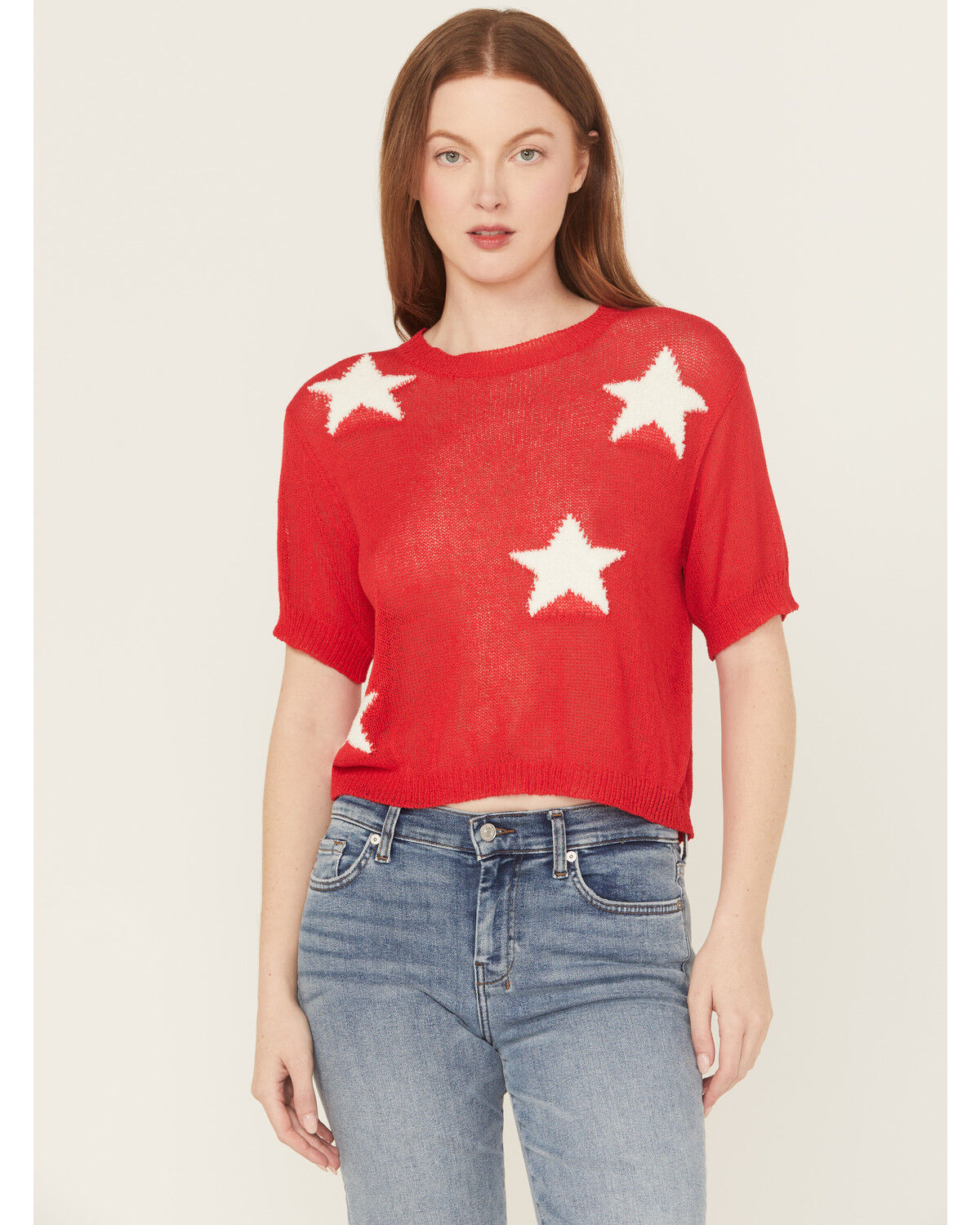 Rock & Roll Denim Women's Star Short Sleeve Sweater Tee