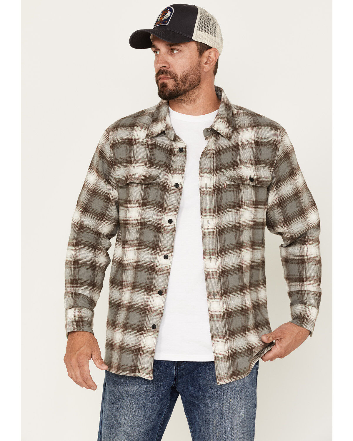 Levi's Men's Classic Worker Plaid Long Sleeve Button-Down Flannel Shirt