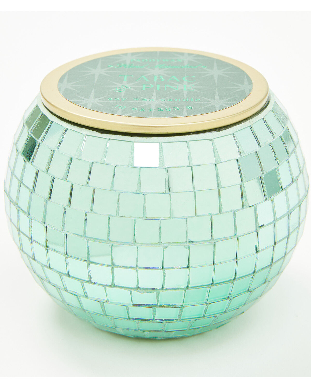 Paddywax Magique 10oz Tabac and Pine Glass Disco Ball Candle