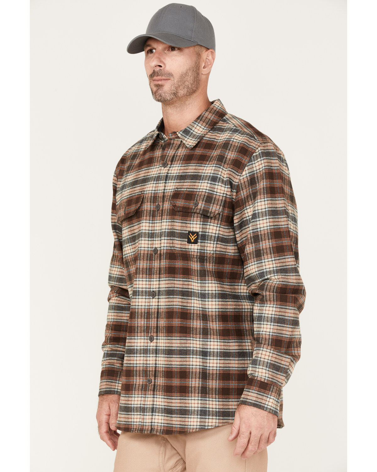 Hawx Men's Plaid Button-Down Flannel Work Shirt