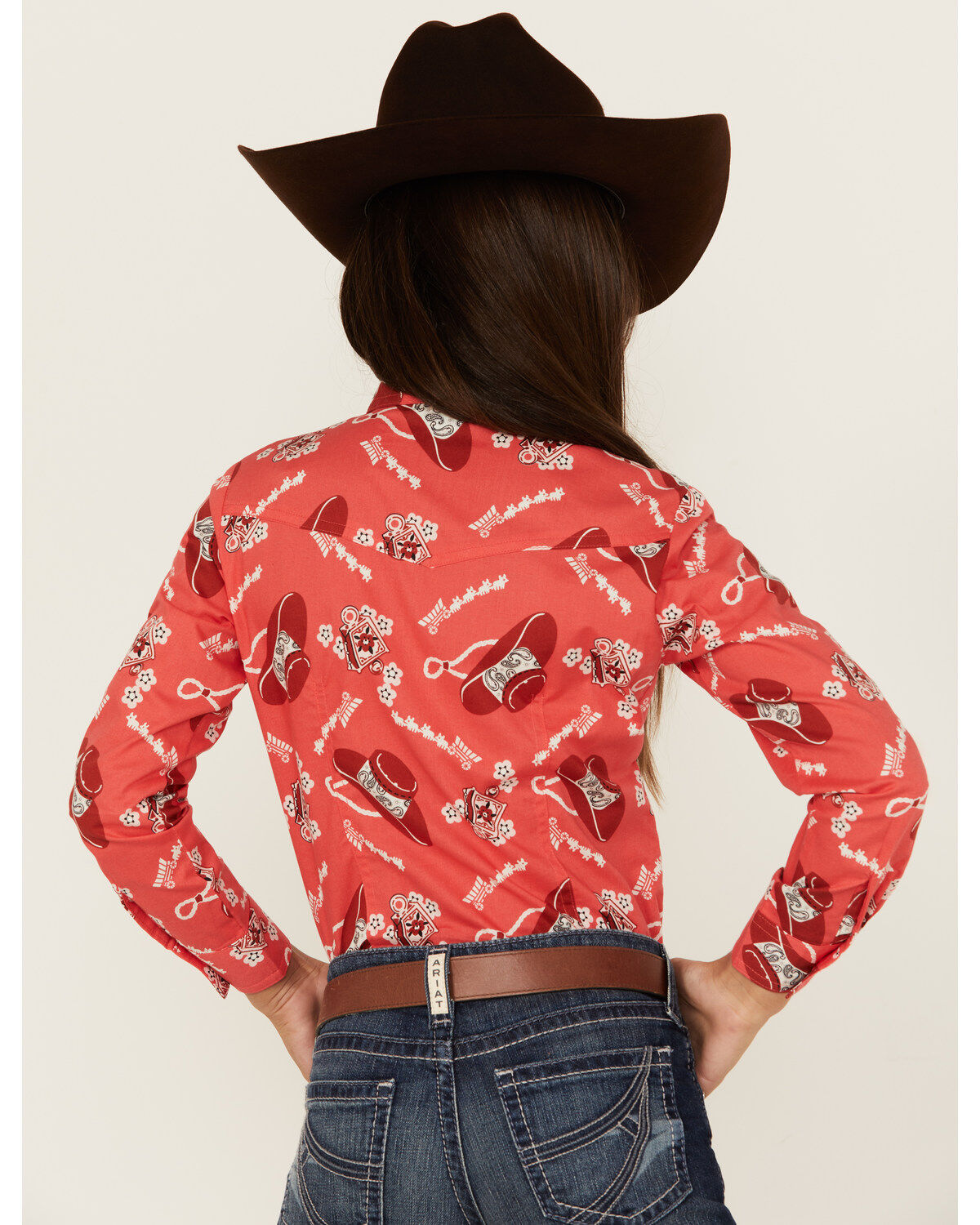 Cruel Girl Girls' Conversation Print Long Sleeve Button-Down Western Shirt