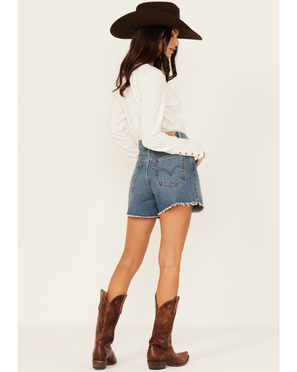 Levi's Women's Medium Wash Call It A Good Day High Waisted Mom Shorts