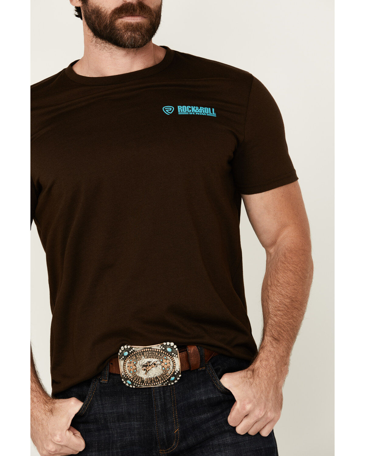 Rock & Roll Denim Men's Southwestern Circle Logo Short Sleeve Graphic T-Shirt