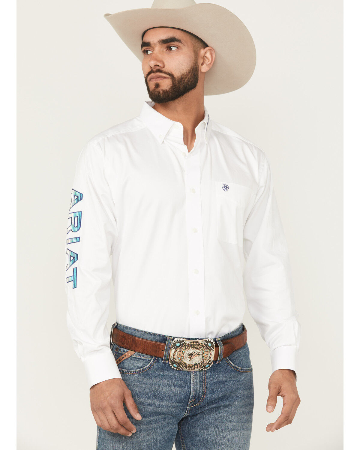 Ariat Men's Team Logo Solid Long Sleeve Button-Down Western Shirt - Tall