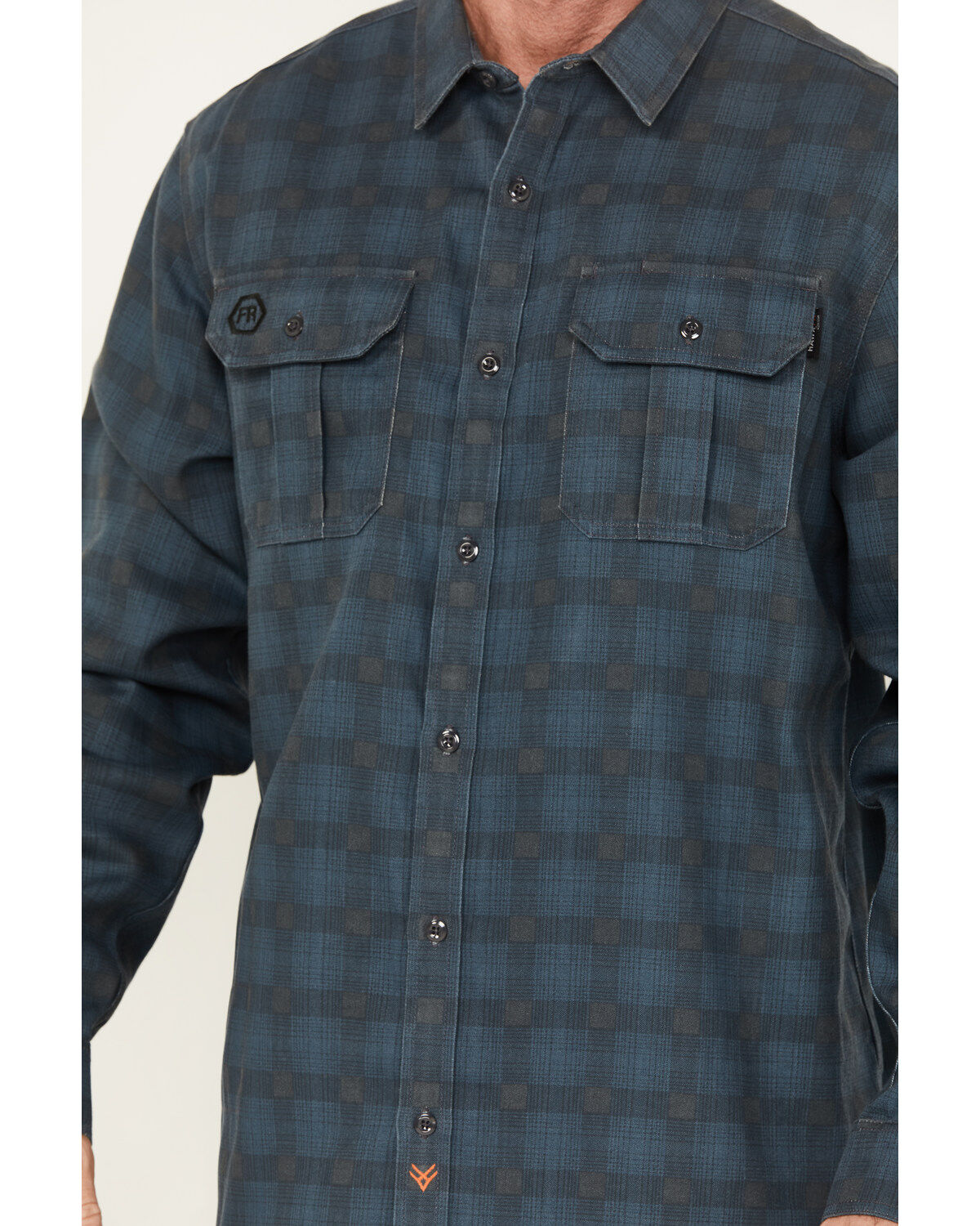 Hawx Men's FR Plaid Print Long Sleeve Button-Down Work Shirt