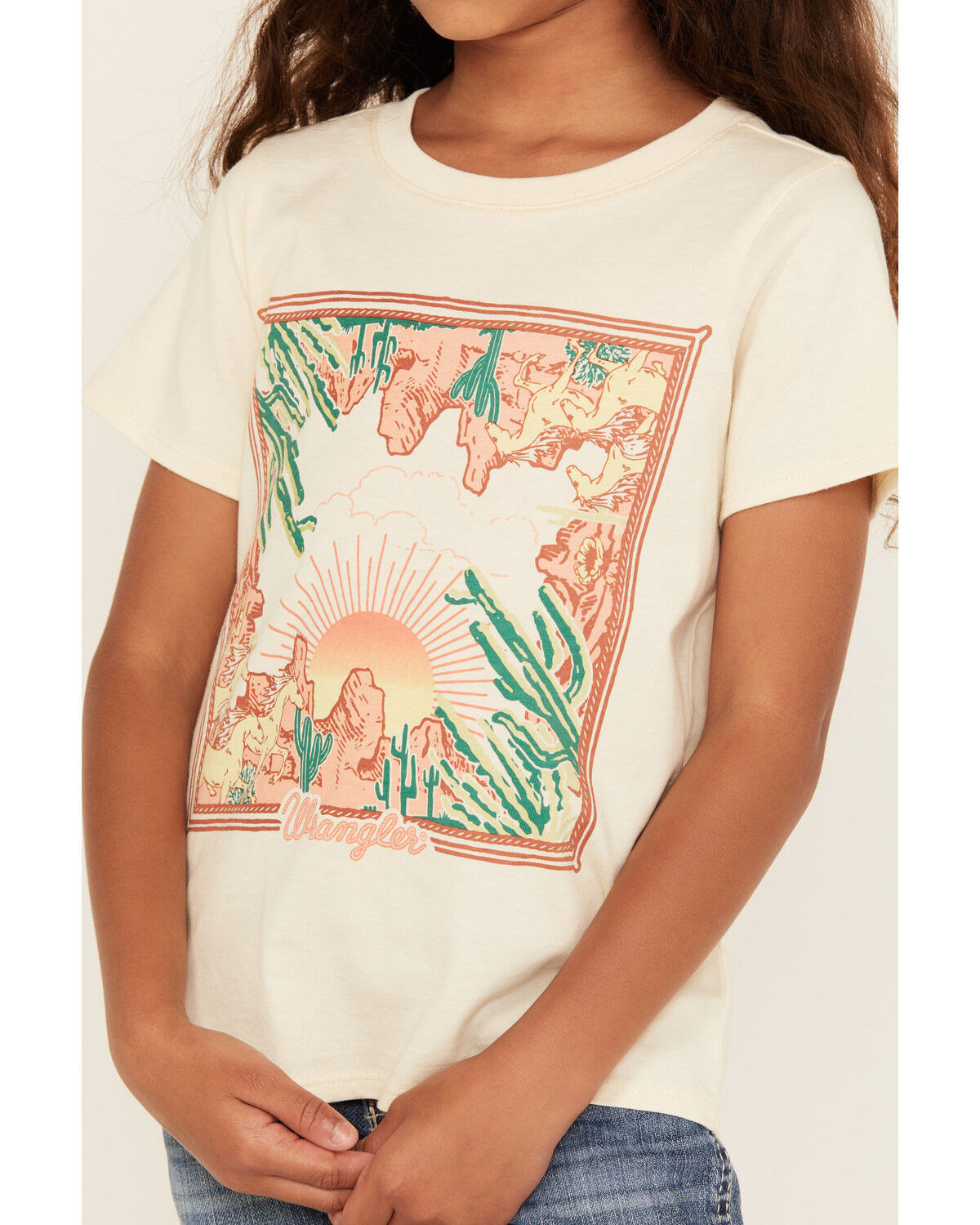 Wrangler Girls' Logo Desert Short Sleeve Graphic Tee