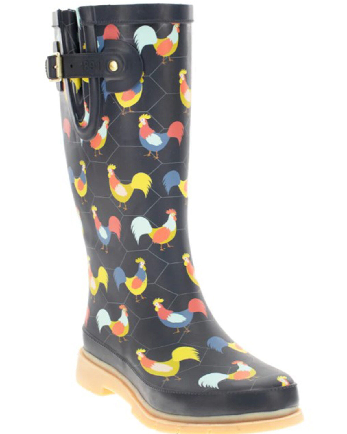 Western Chief Women's Chicken Print Tall Rain Boots - Round Toe