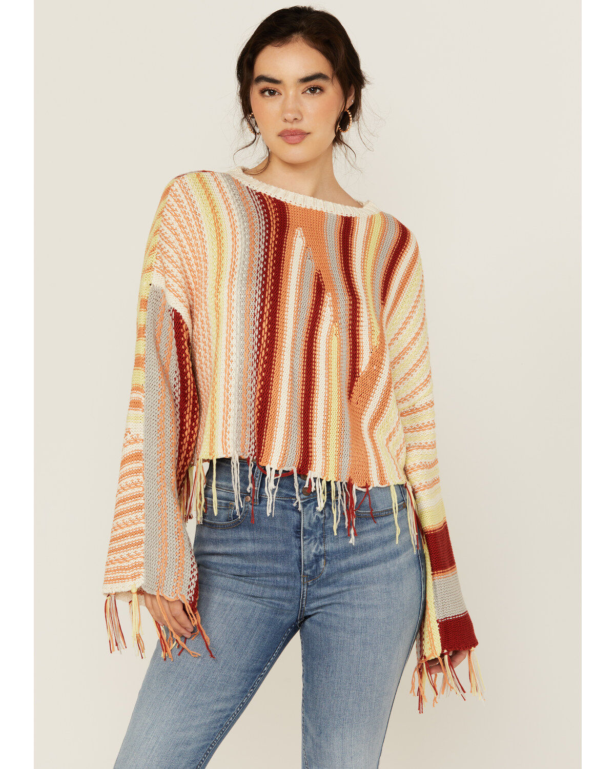 Rock & Roll Denim Women's Striped Print Sweater