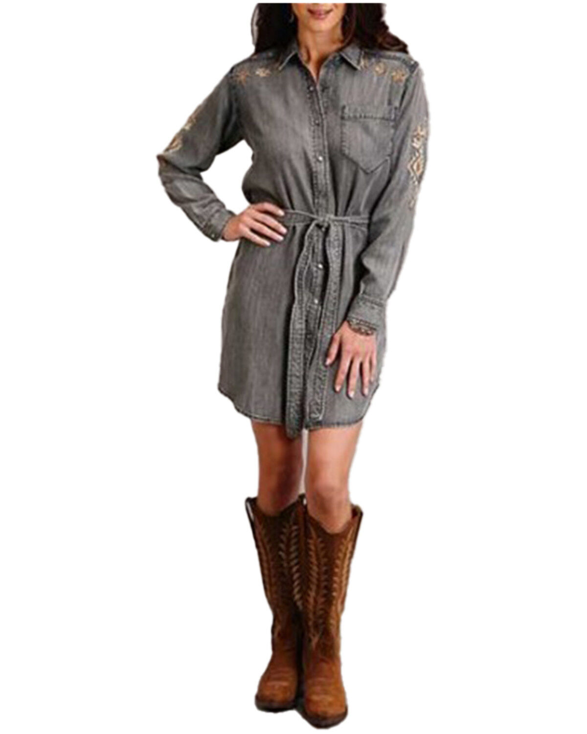 Stetson Women's Long Sleeve Shirt Mini Dress