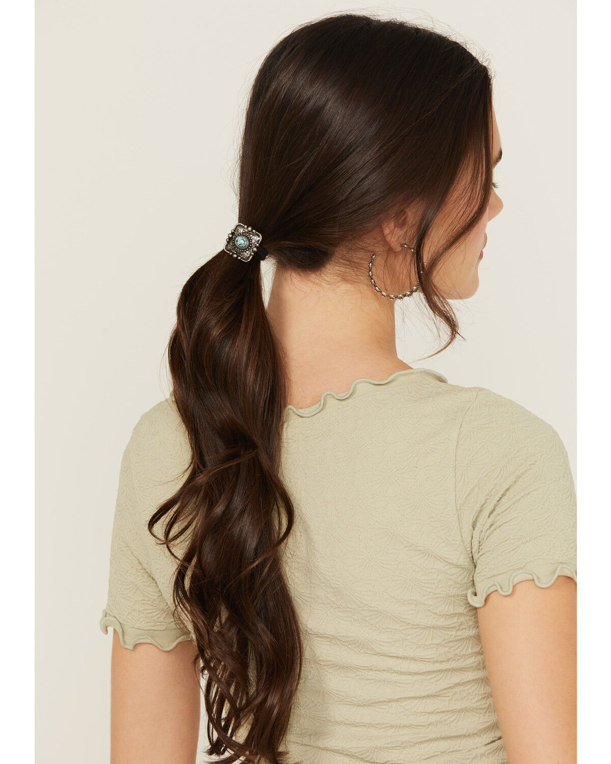 Shyanne Women's Square Concho Ponytail Holder