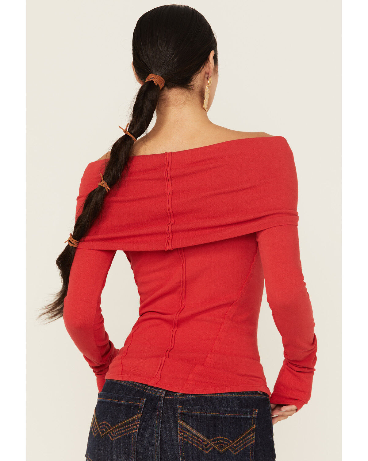 Free People Women's Iris Layering Off The Shoulder Long Sleeve Shirt