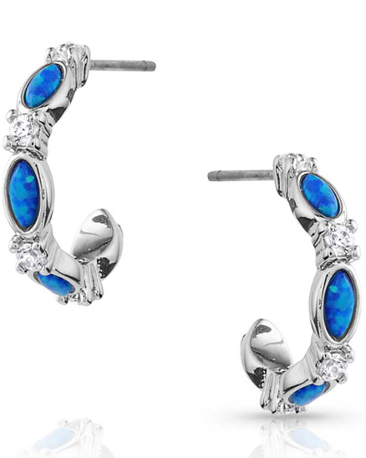Montana Silversmiths Women's Moonlit Night Crustal Opal Hoop Earrings