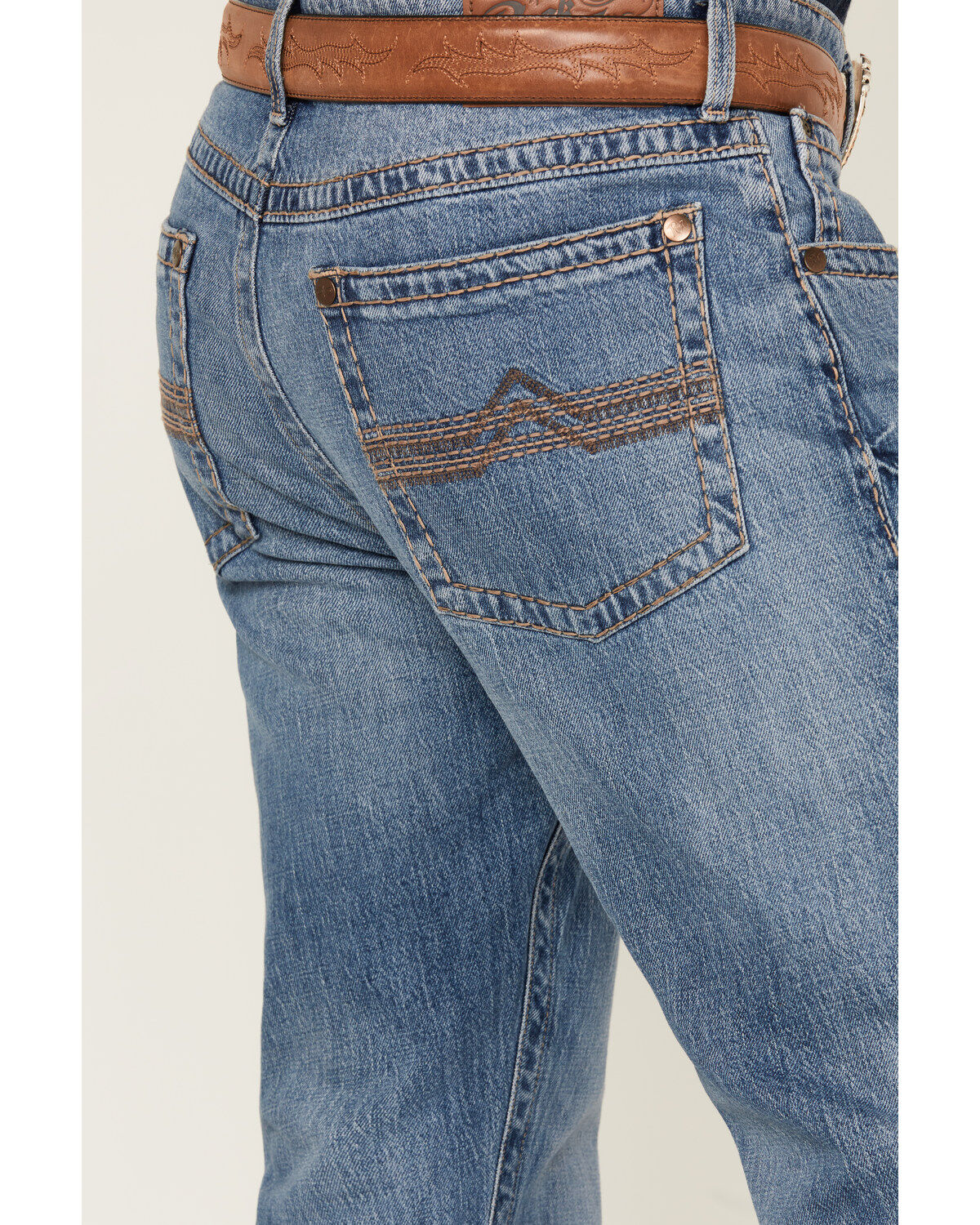 Rock 47 by Wrangler Men's Pine Springs Light Wash Slim Bootcut Stretch Denim Jeans