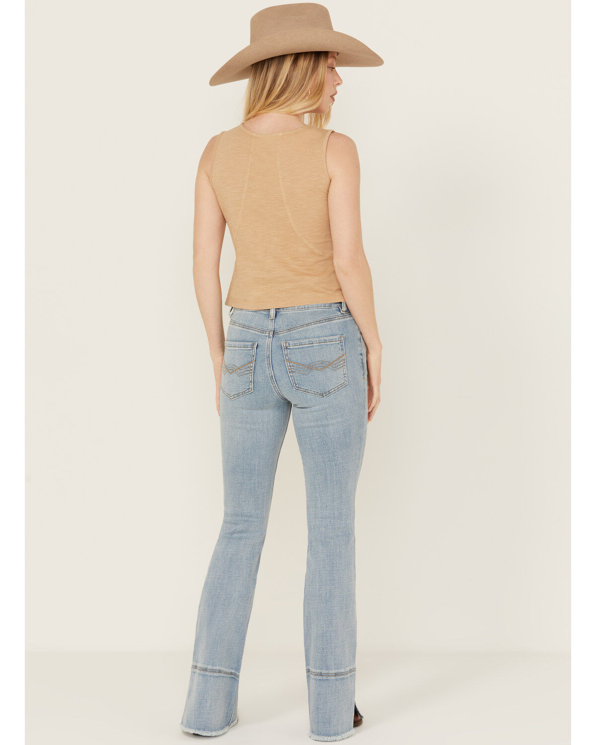 Idyllwind Women's Medium Wash Gypsy High Rise Split Hem Bootcut Stretch Denim Jeans