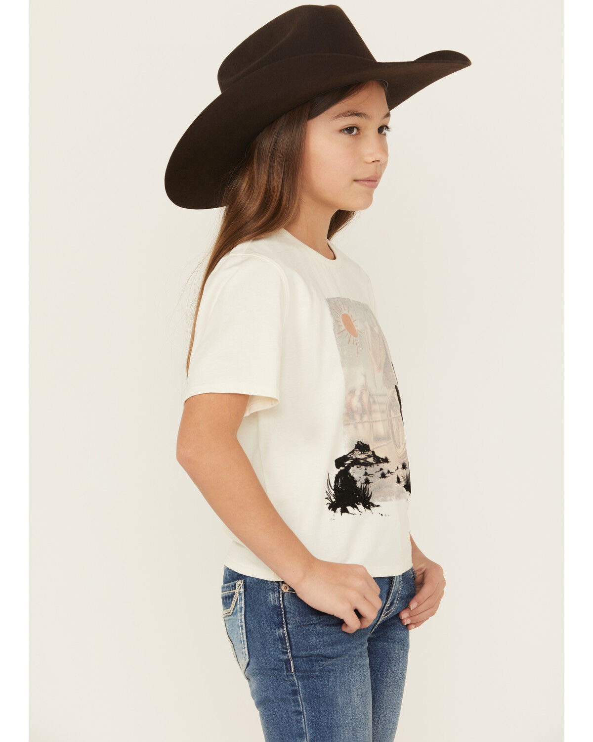 Shyanne Girls' Real Felt Scenic Short Sleeve Graphic Tee
