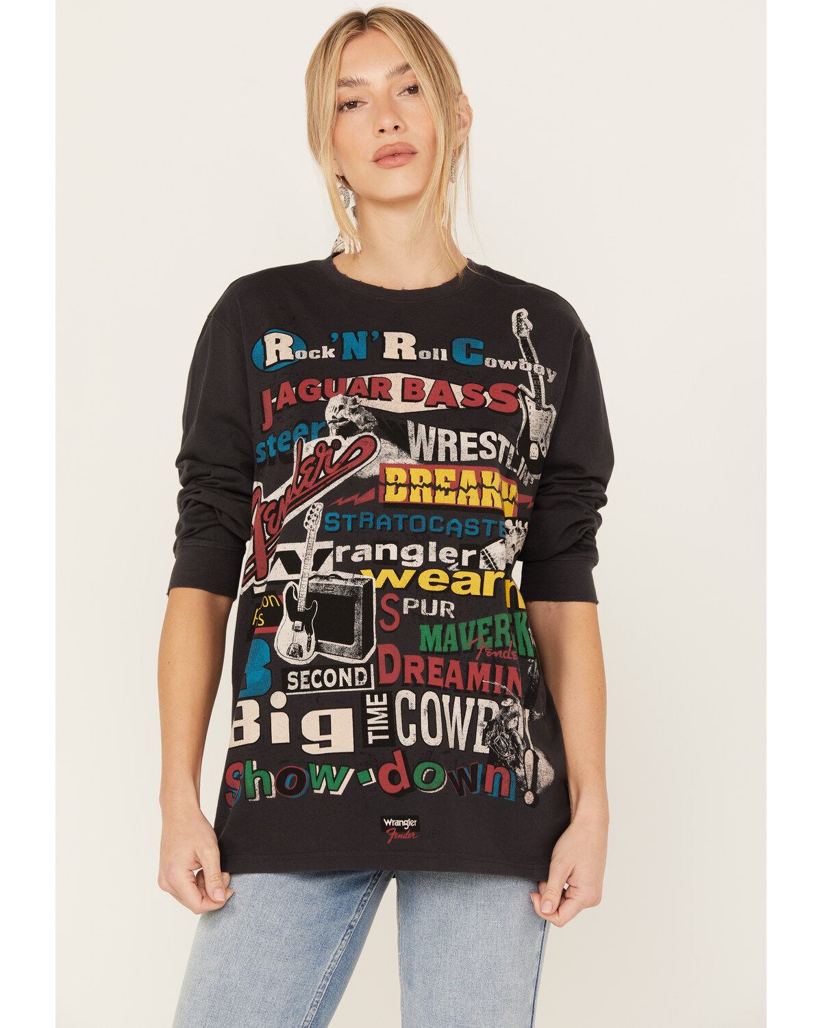 Wrangler X Fender Women's Collage Graphic Sweatshirt