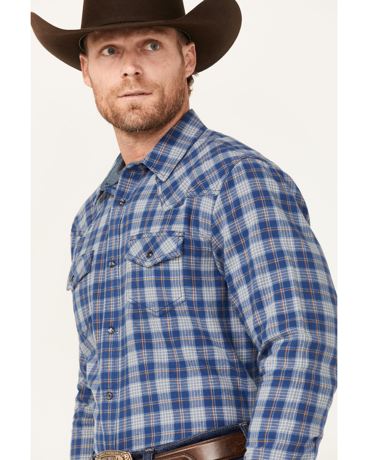 Cody James Men's Plaid Print Long Sleeve Pearl Snap Western Shirt - Big