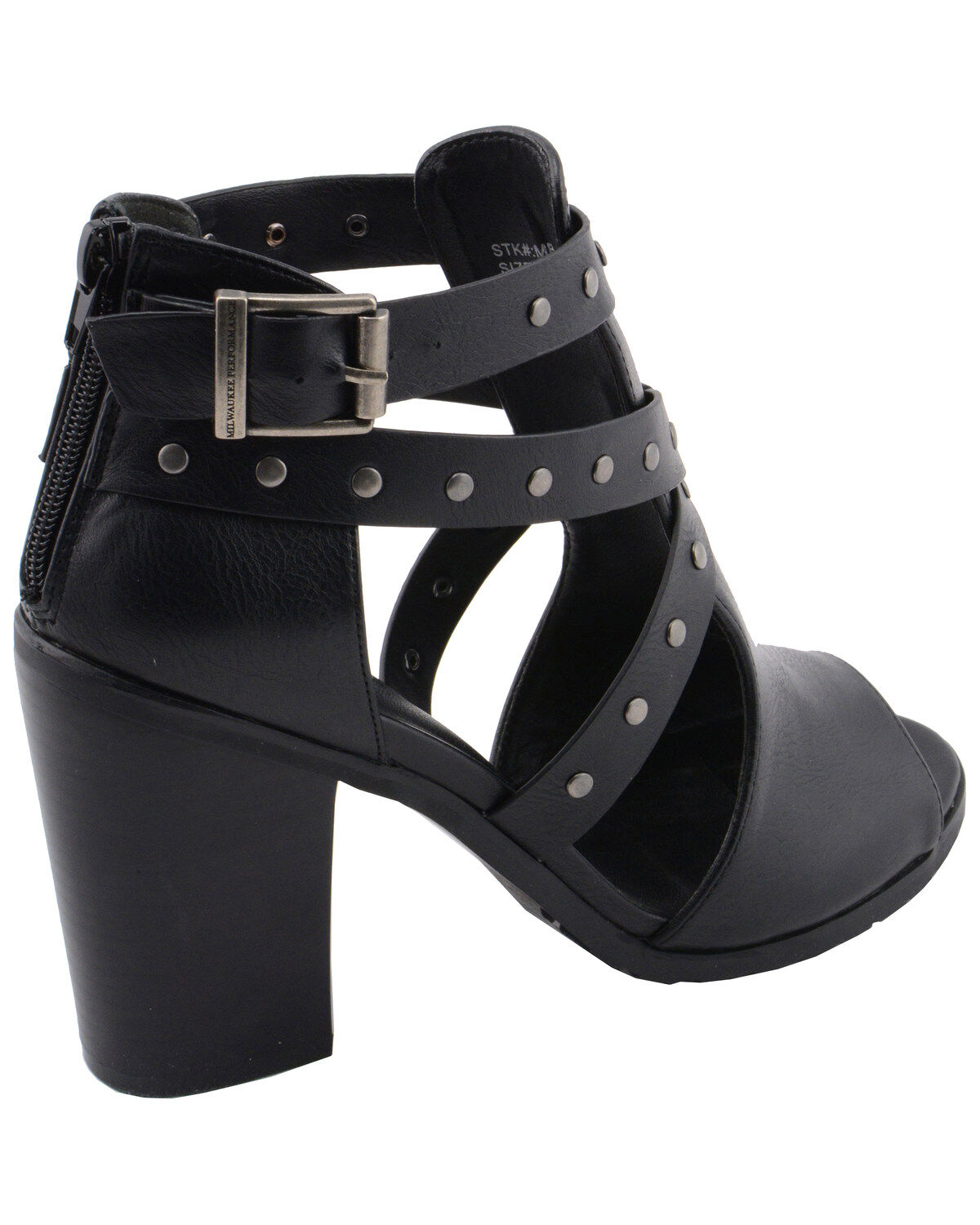 Milwaukee Performance Women's Platform Heel Studded Strap Sandals