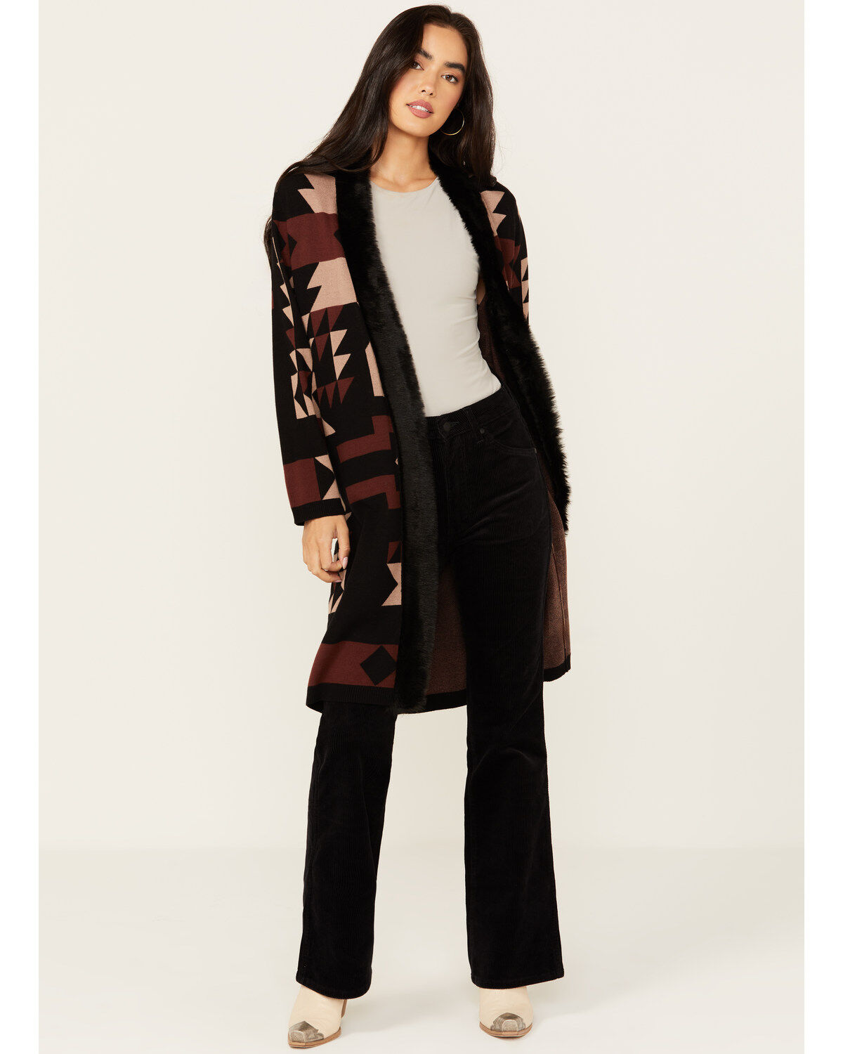 Shyanne Women's Fur Long Cardigan