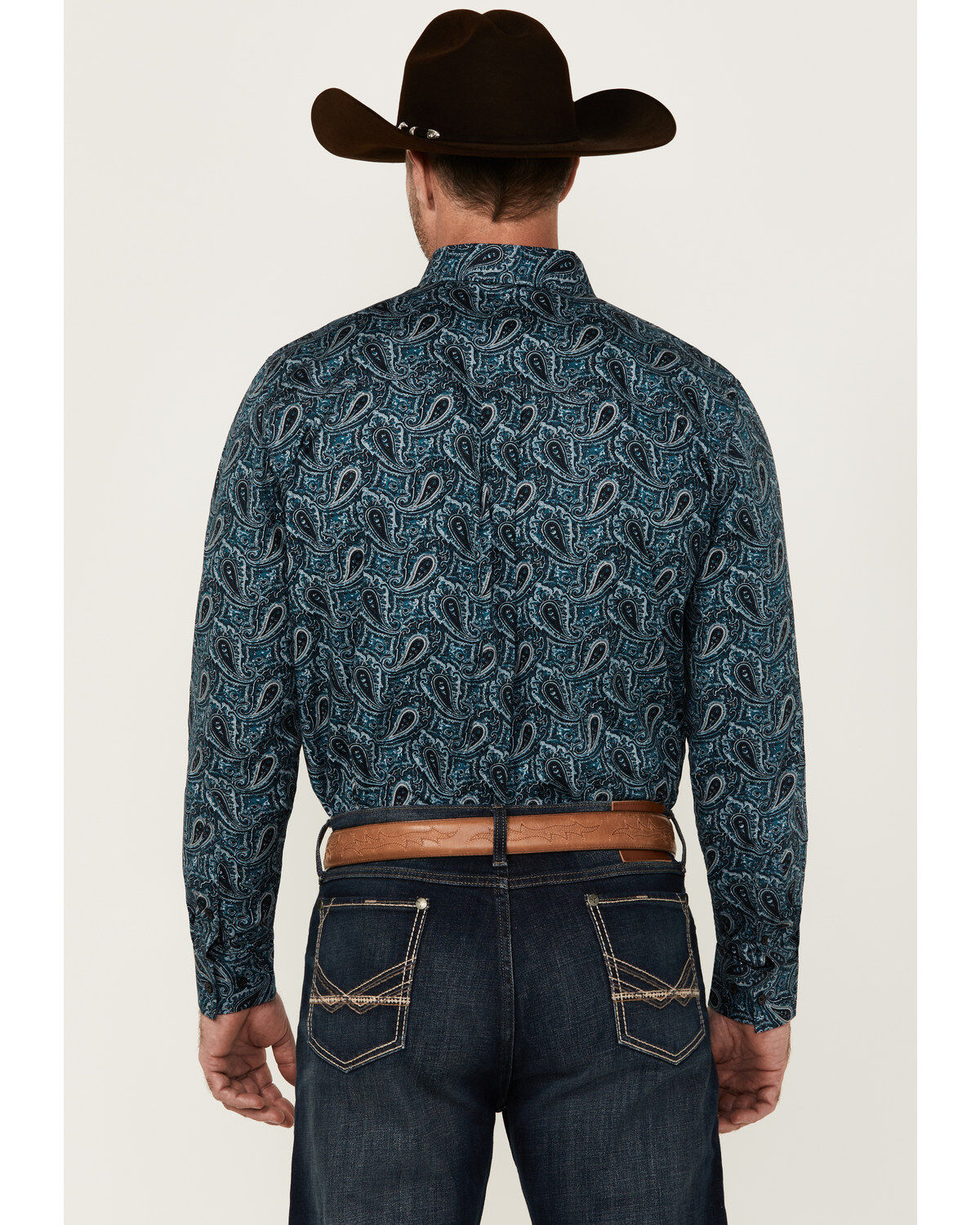 Cody James Men's Lasso Paisley Print Long Sleeve Button-Down Stretch Western Shirt