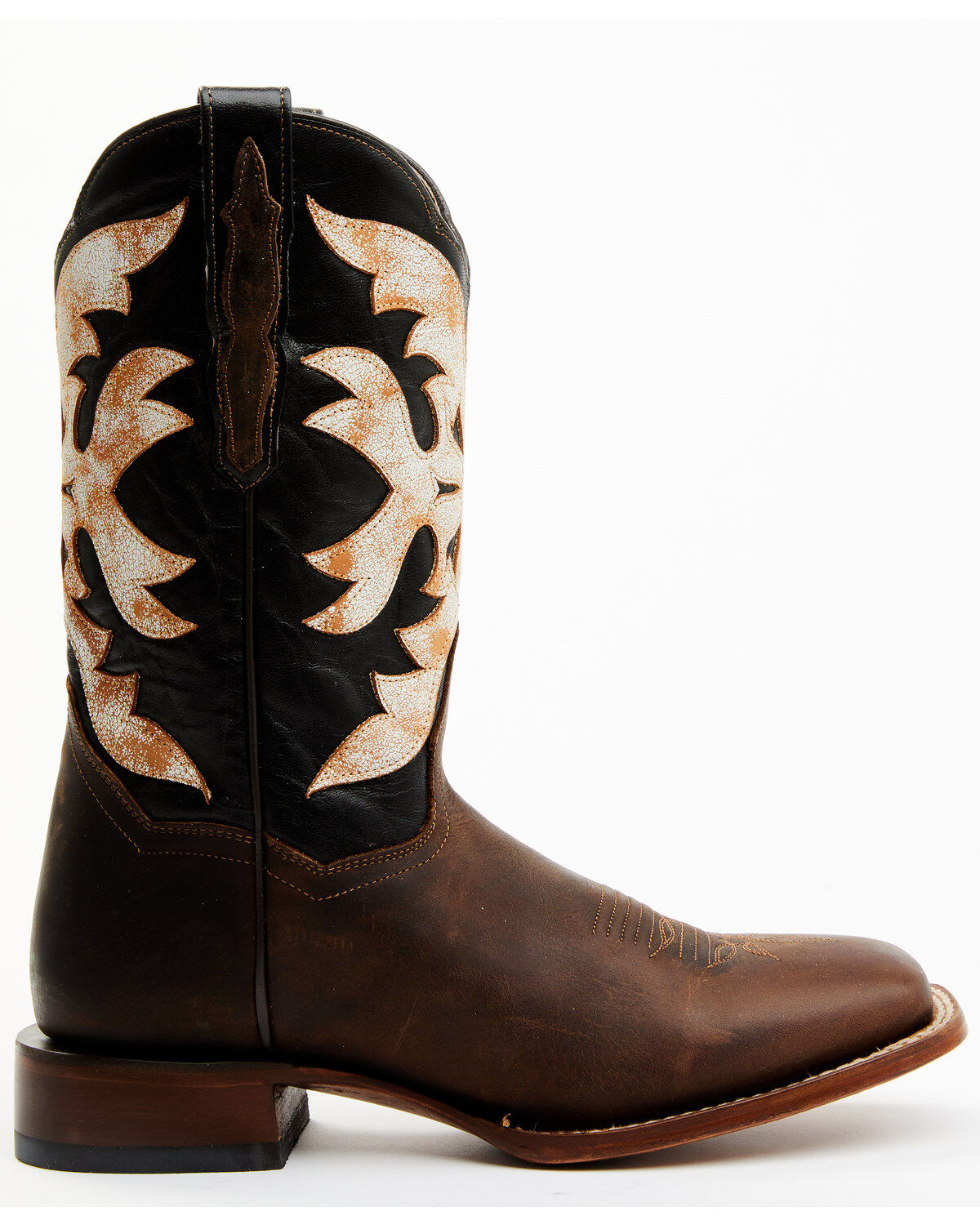 Dan Post Women's Sure Shot Embroidered Overlay Western Leather Boots - Broad Square Toe