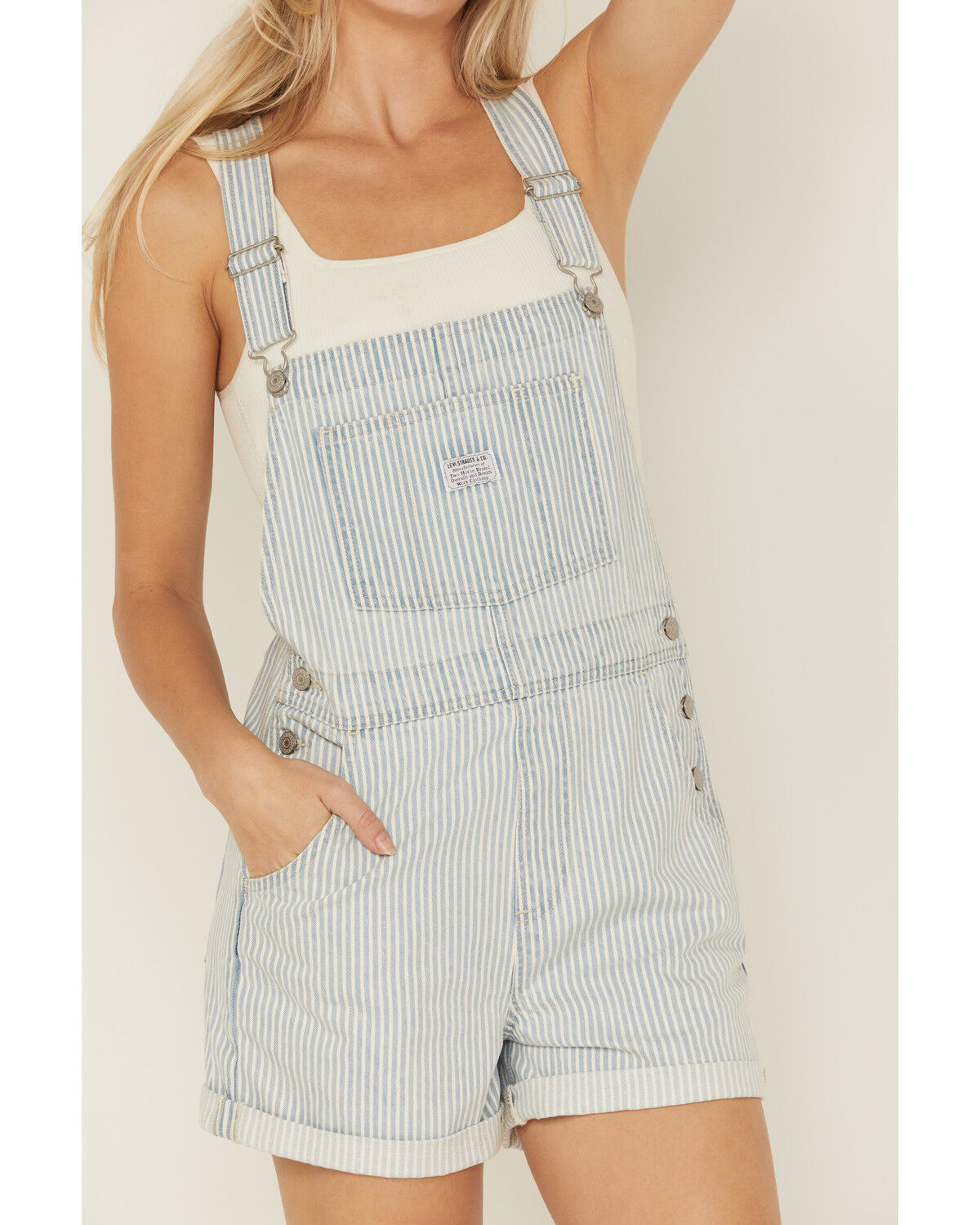 Levi's Women's Landy Women Striped Print Vintage Shortalls