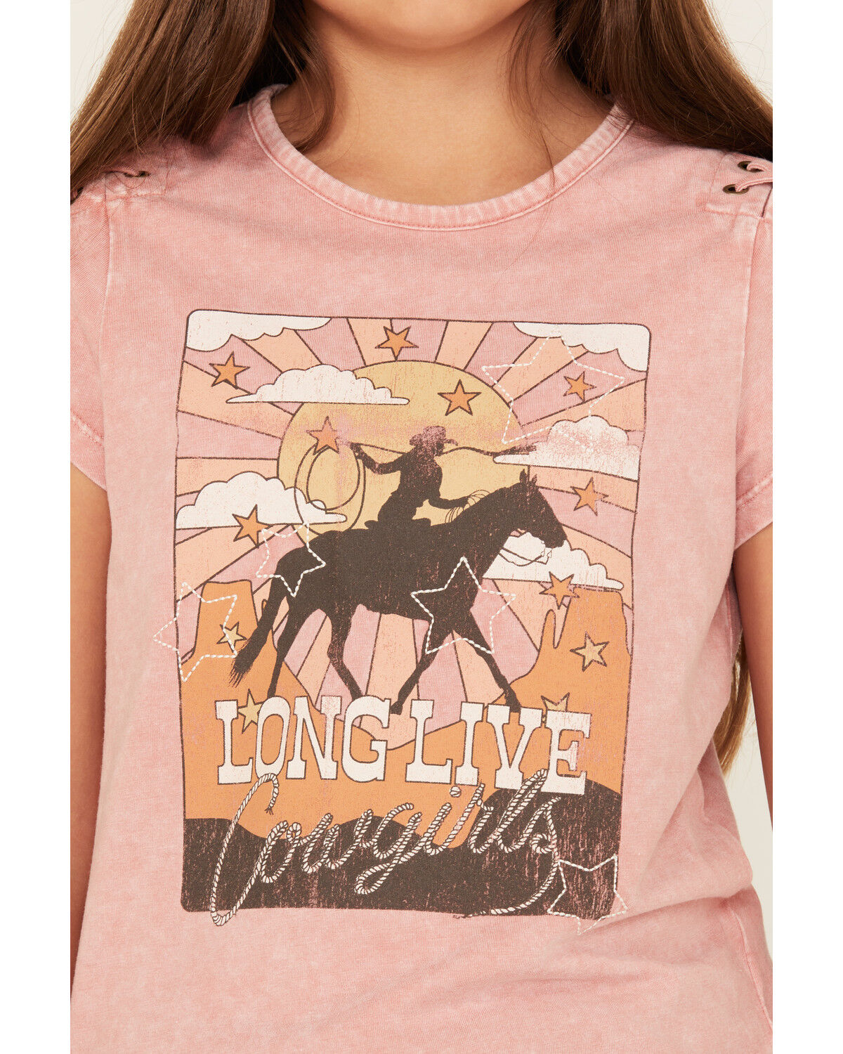 Shyanne Girls' Long Live Cowgirls Short Sleeve Graphic Tee