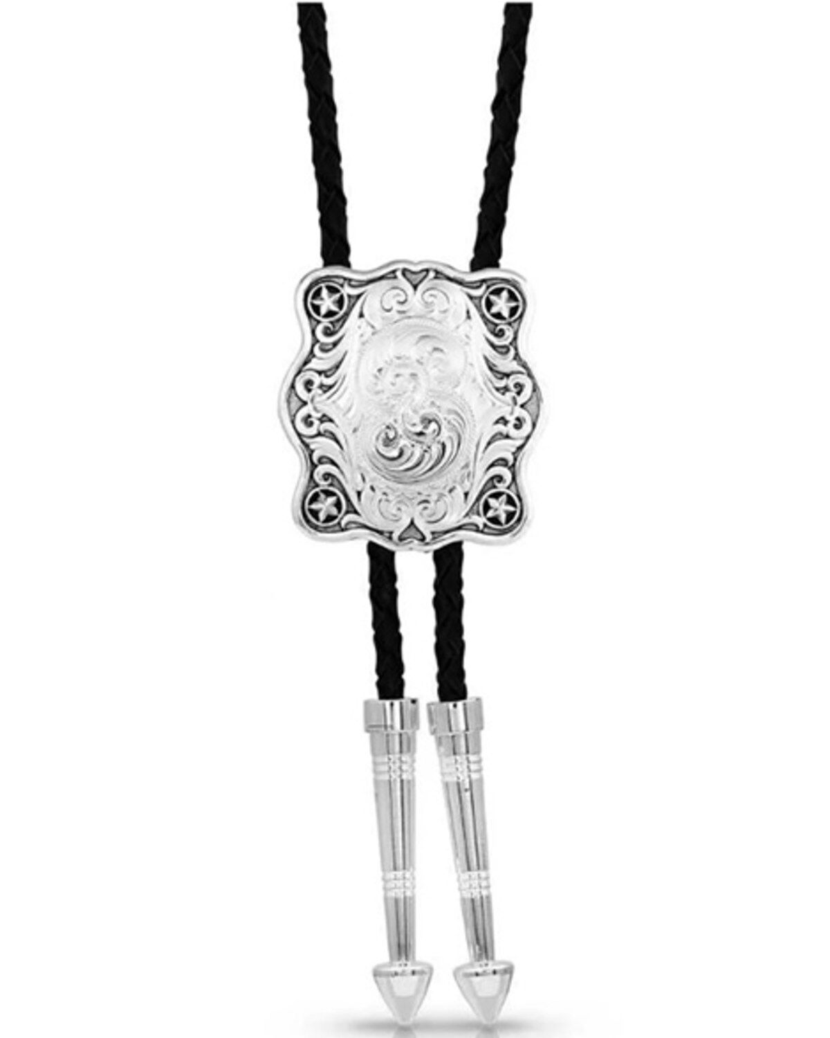 Montana Silversmiths Men's Scalloped Square Bolo Tie