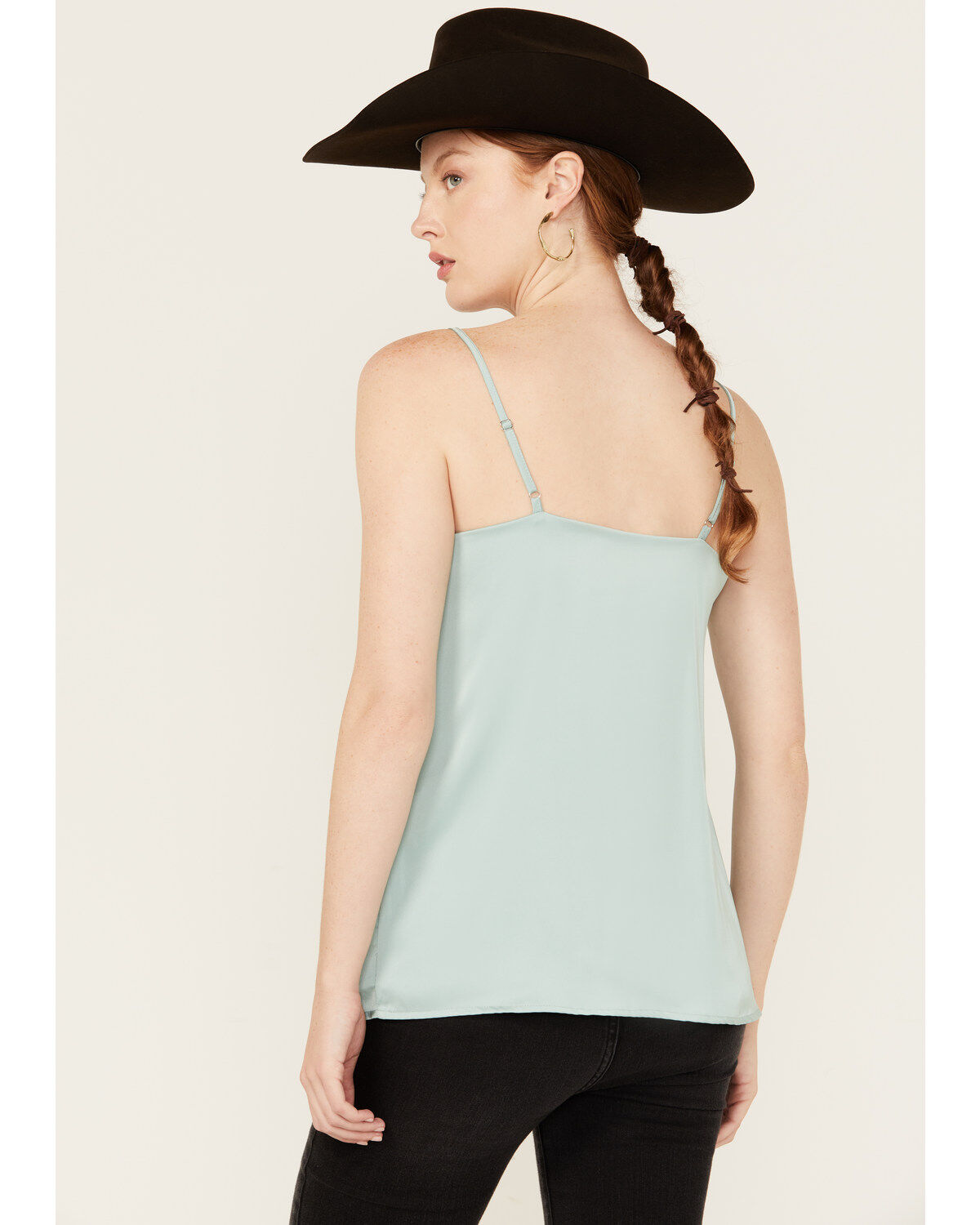 Rock & Roll Denim Women's Mesh Accent Satin Tank